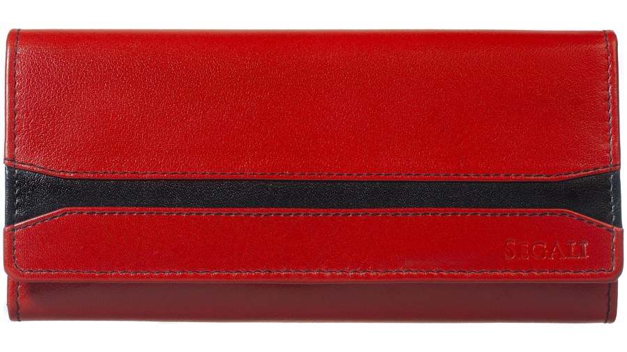 SEGALI Dámská kožená peněženka 2025 A red/black - Peněženky Kožené peněženky