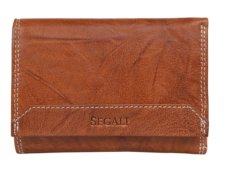 SEGALI Dámská kožená peněženka 7023 Z tan - Peněženky Kožené peněženky