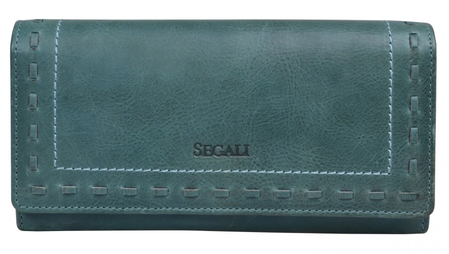 SEGALI Dámská kožená peněženka 7052 green - Peněženky Kožené peněženky