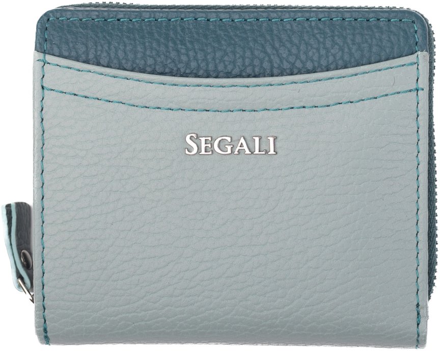 SEGALI Dámská kožená peněženka 7544 B sage/blue - Peněženky Kožené peněženky