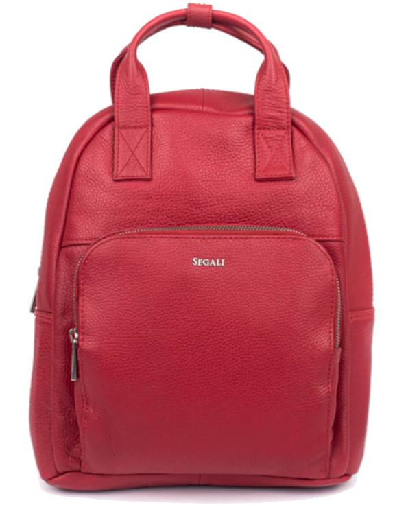 SEGALI Dámský kožený batoh 9026 Red - Batohy Fashion batohy