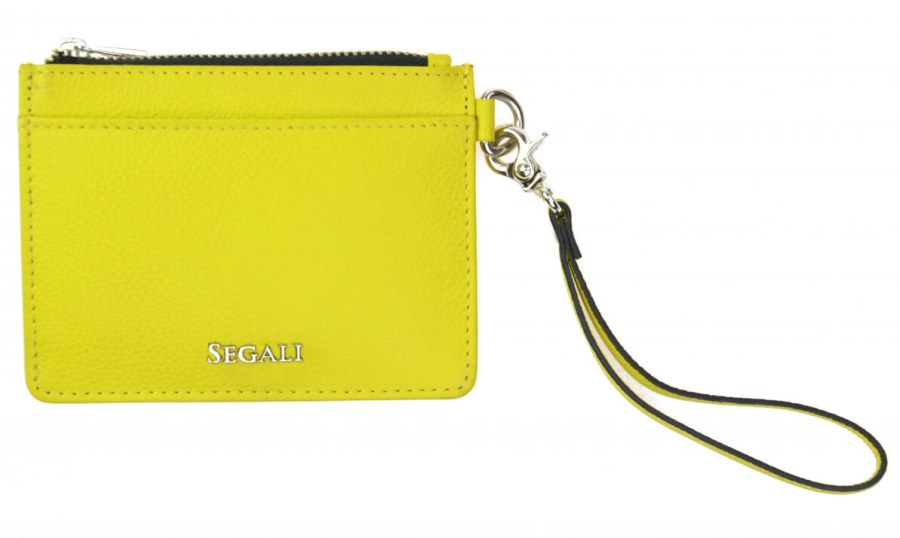 SEGALI Kožená mini peněženka-klíčenka 7290 A neon lime - Peněženky Kožené peněženky