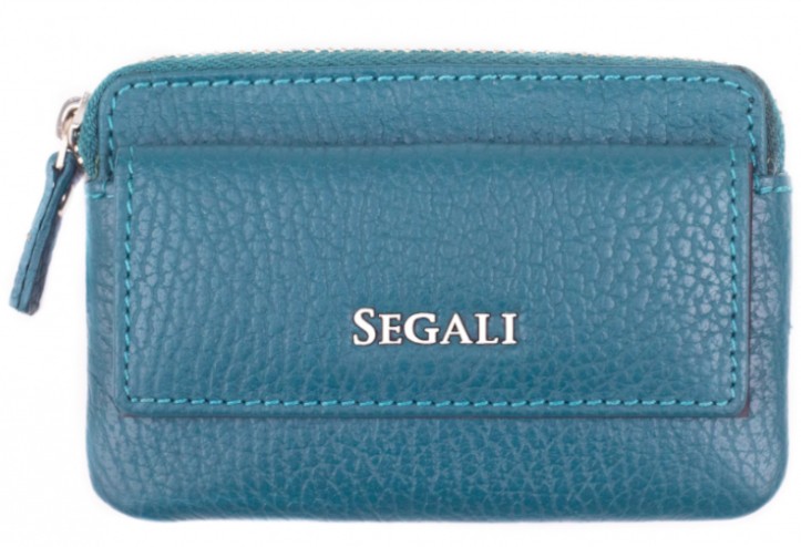 SEGALI Kožená mini peněženka-klíčenka 7483 A blue - Peněženky Kožené peněženky