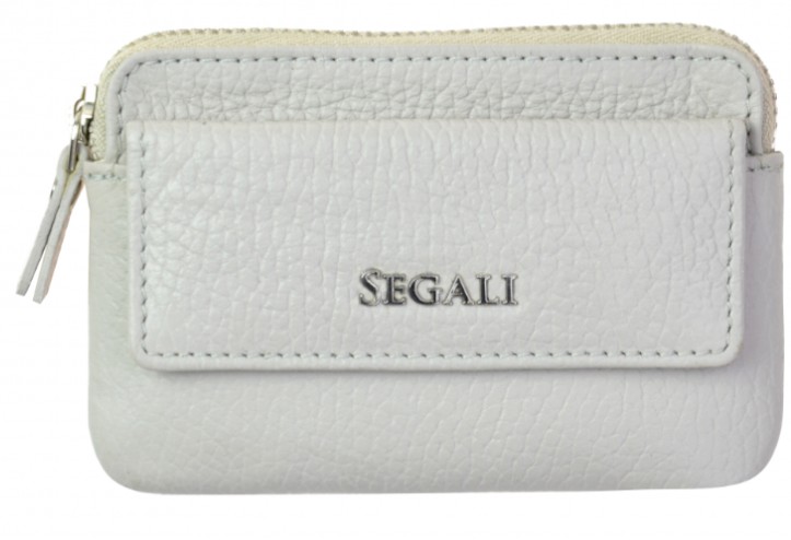 SEGALI Kožená mini peněženka-klíčenka 7483 A grey - Peněženky Kožené peněženky