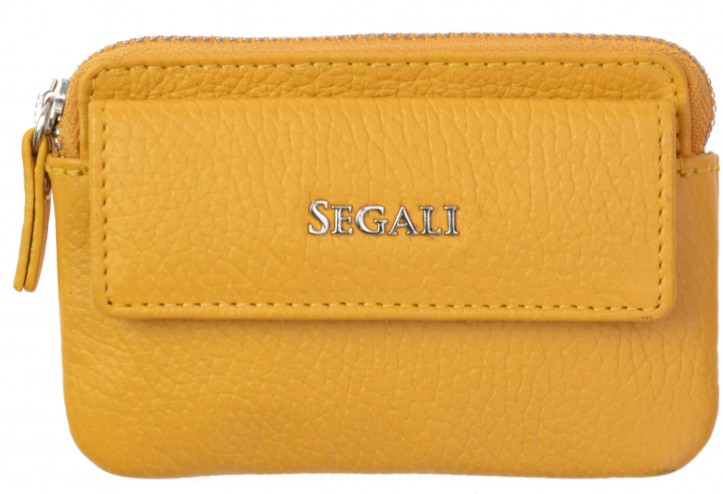 SEGALI Kožená mini peněženka-klíčenka 7483 A yellow - Peněženky Kožené peněženky