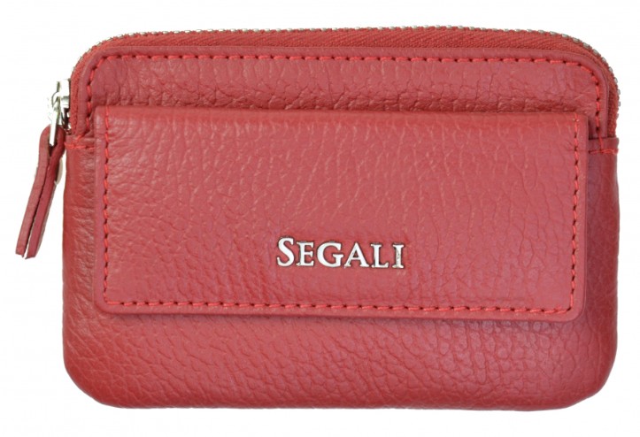 SEGALI Kožená mini peněženka-klíčenka 7483 A red - Peněženky Kožené peněženky