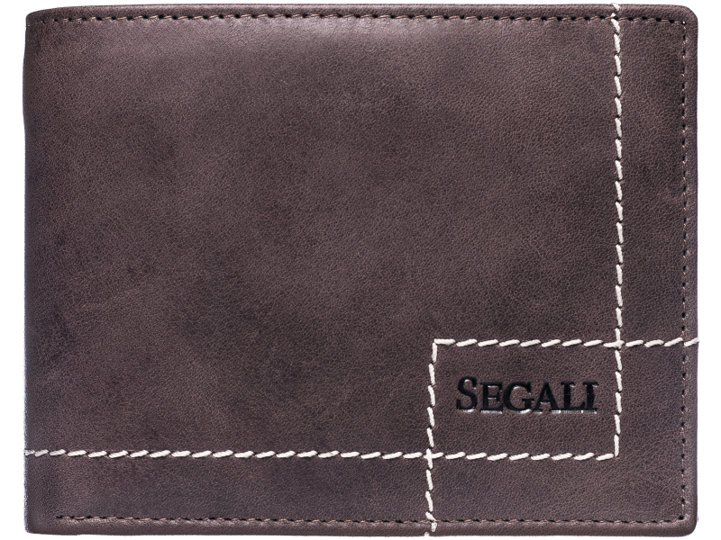 SEGALI Pánská kožená peněženka 02 brown - Peněženky Kožené peněženky