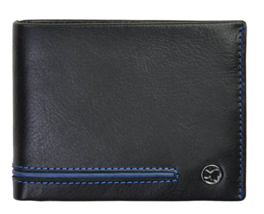 SEGALI Pánská kožená peněženka 753 115 026 black/blue - Peněženky Kožené peněženky