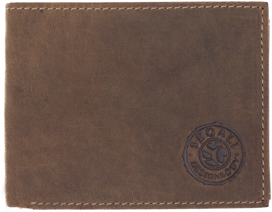 SEGALI Pánská kožená peněženka 979 brown - Peněženky Kožené peněženky