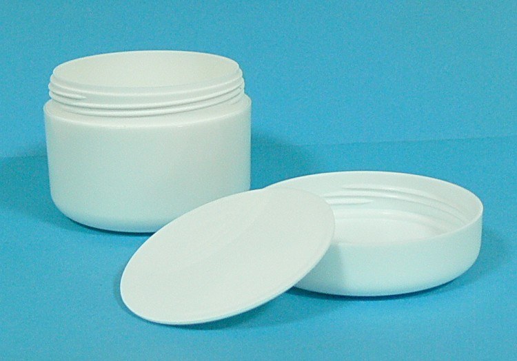 Dóza kosmetická 100 ml bílá dvouplášťová vč. těsnící plastové vložky a víčka