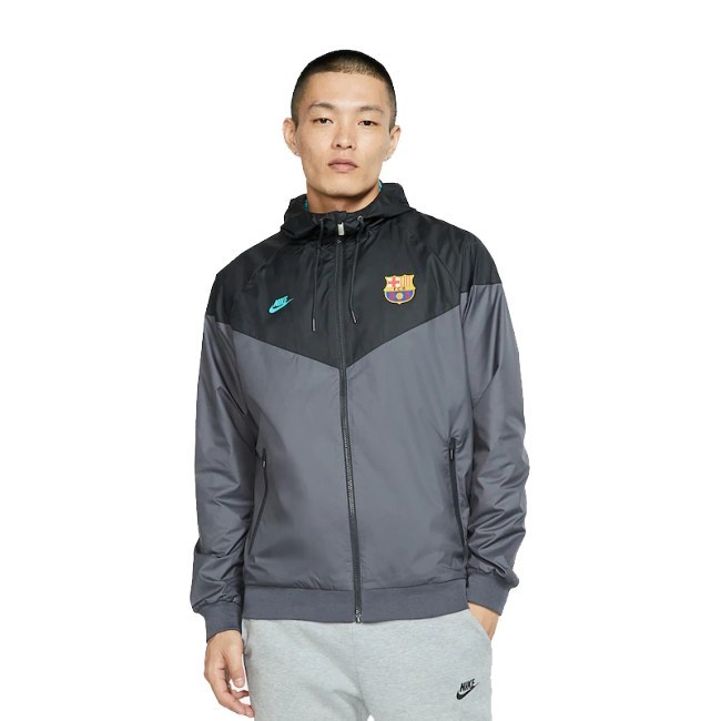 Nike FC Barcelona Windrunner šedá/černá UK S - Výprodej Fanshop Oblečení