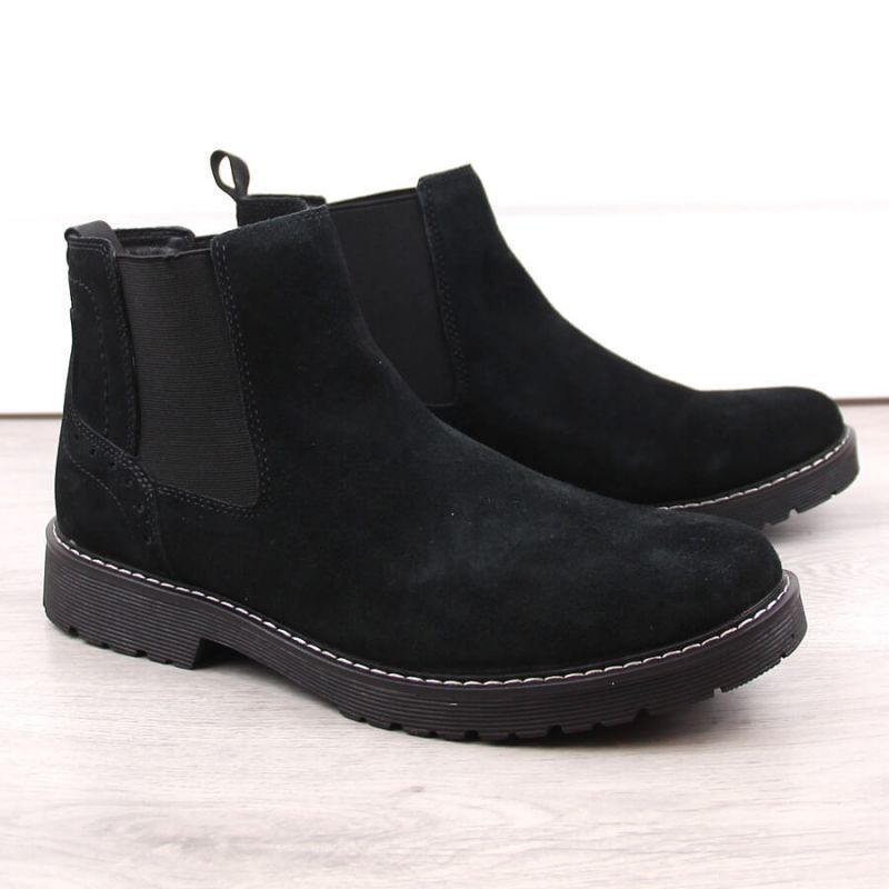 Černé kožené nazouvací pantofle Filippo M PAW499A - Pánské oblečení boty