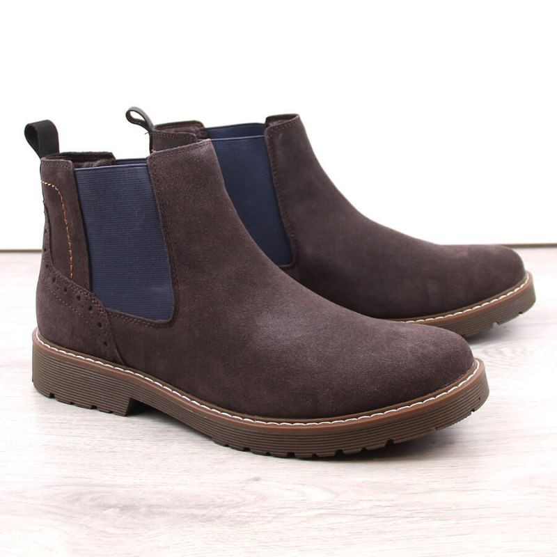 Hnědé kožené nazouvací pantofle Filippo M PAW499B - Pánské oblečení boty
