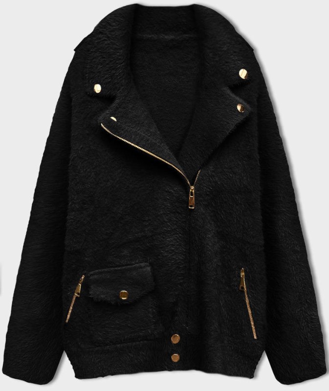 Krátká černá vlněná bunda typu "alpaka" (553) - Pánské oblečení bundy