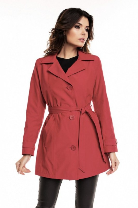 Dámský plášť 63549 červený - Cabba - Pánské oblečení kabáty