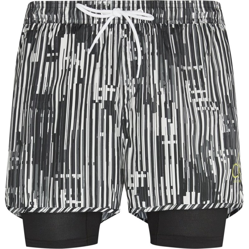 Pánské kraťasy KM0KM00244-021 černobílá - Calvin Klein - Pánské oblečení kraťasy
