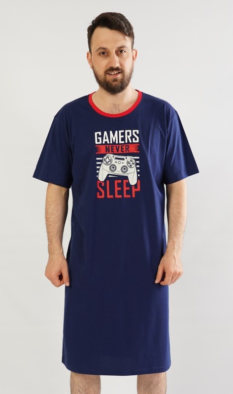 Pánská noční košile s krátkým rukávem Hra - Pánské oblečení pyžama
