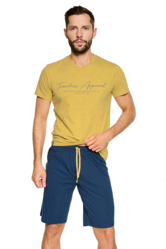 Pánské pyžamo Pulse žlutohnědé - Pánské oblečení pyžama