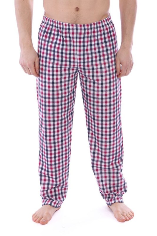 Pánské kalhoty na spaní Robert černo-červené - Pánské oblečení pyžama