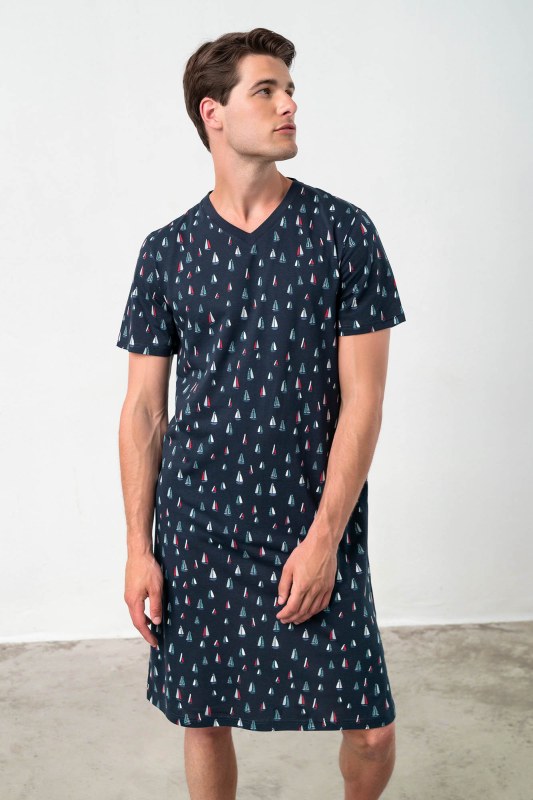 Vamp - Pohodlná pánská noční košile 18633 - Vamp - Pánské oblečení pyžama