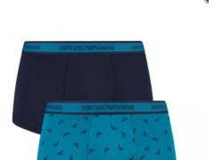 Pánské boxerky 2 pack 111357 tm.modrá/petrolej - Emporio Armani