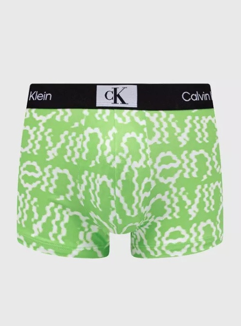 Pánské boxerky NB3406A AC9 bílá/zelená - Calvin Klein - Pánské oblečení spodní prádlo boxerky