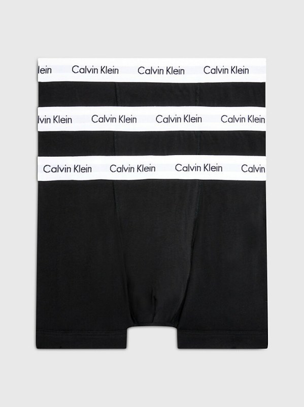 Pánské boxerky 3 Pack Trunks Cotton Stretch 0000U2662G001 černá - Calvin Klein - Pánské oblečení spodní prádlo boxerky