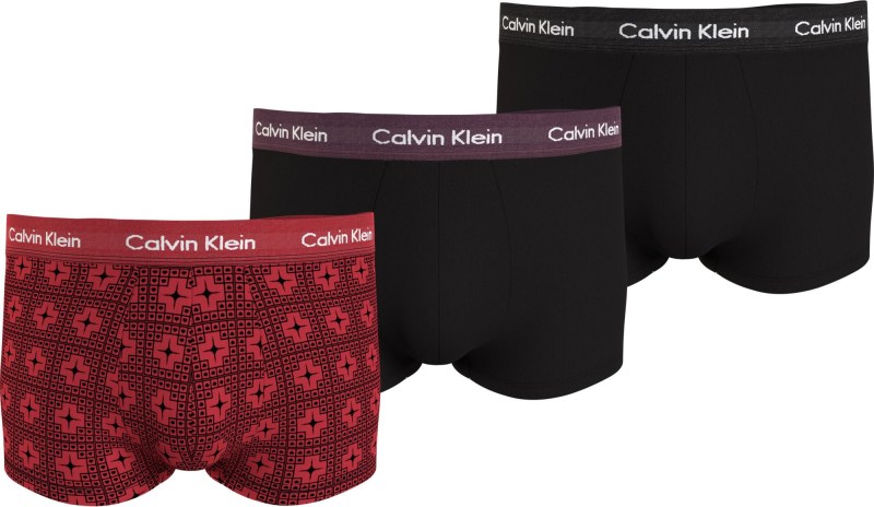 Pánské boxerky 3Pack 000NB3055A I1Z červené/černé - Calvin Klein - Pánské oblečení spodní prádlo boxerky