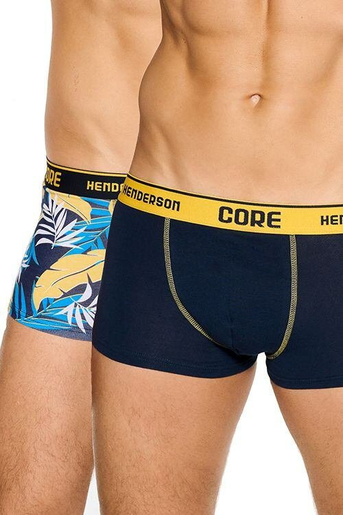 2 pack boxerky Neon Core modro-žluté - Pánské oblečení spodní prádlo boxerky