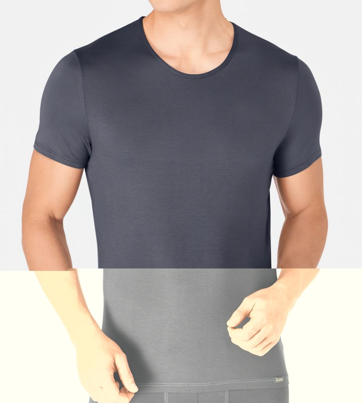 Pánské triko Basic Soft SH 03 O-Neck šedé - Sloggi - Pánské oblečení trička