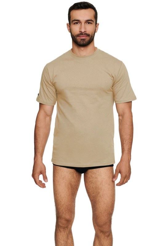 Pánské tričko 19407 T-line beige - HENDERSON - Pánské oblečení trička