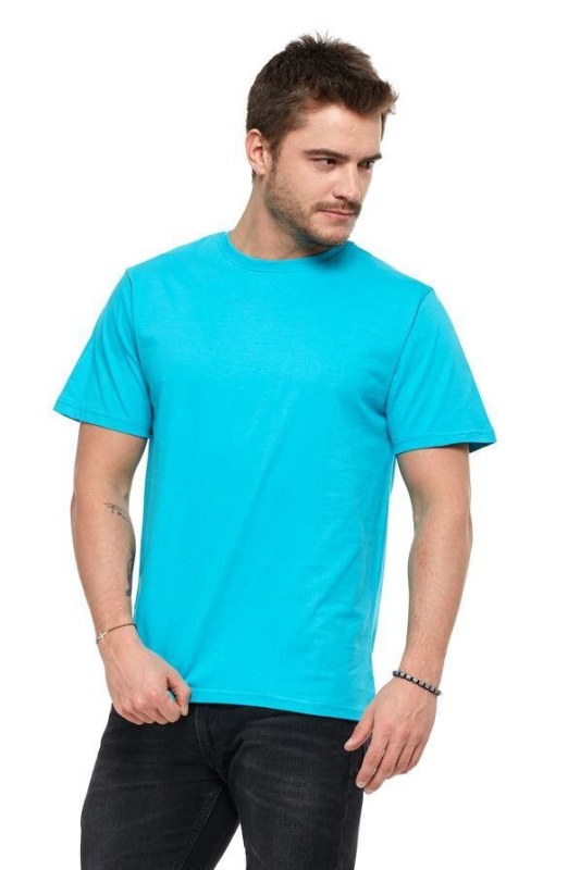 Pánské bavlněné triko Basic tyrkysové - Pánské oblečení trička