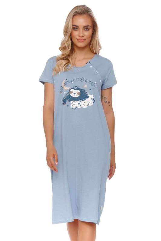 Mateřská noční košilka Lenochod modrá - Dámská pyžama košilky