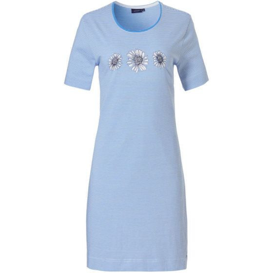 Dámská noční košile 10231-130-2 modro-bílá květiny - Pastunette - Dámská pyžama noční košile