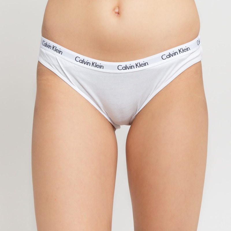 Kalhotky 3pcs QD3588E-YS7 černobílomodrá - Calvin Klein - Dámské spodní prádlo
