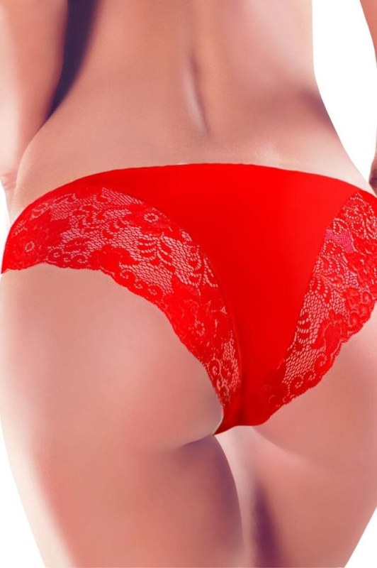 Kalhotky s krajkou 65 červené - Dámské spodní prádlo kalhotky