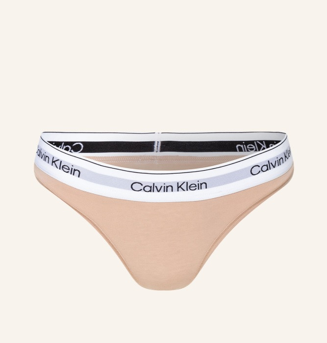 Dámské tanga QF7050E 7NS béžová - Calvin Klein - Dámské spodní prádlo tanga