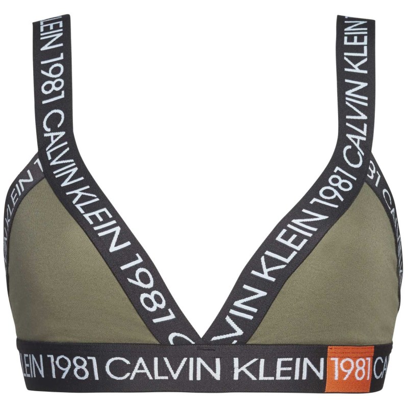 Podprsenka bez kostice QF5447E-7GV khaki - Calvin Klein - Podprsenky