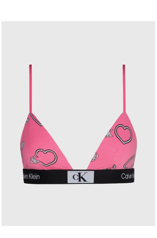 Dámské podprsenka 000QF7478E KCC růžová se srdíčky - Calvin Klein - Podprsenky