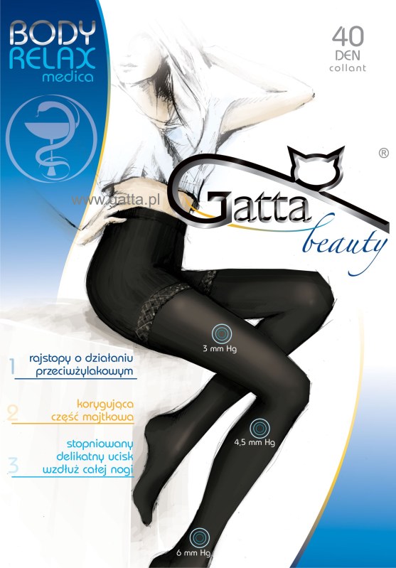 Dámské punčochové kalhoty Gatta Body Relax Medica 40 den 5-XL - Punčochy a Podvazky punčochové kalhoty