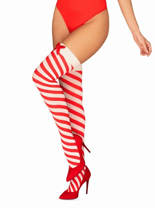 Vánoční punčochy Kissmas stockings - Obsessive - Punčochy a Podvazky samodržící punčochy
