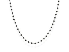 Amen Nadčasový stříbrný náhrdelník s černými krystaly Romance CLBN 45 cm