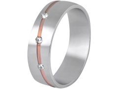 Beneto Dámský bicolor prsten z oceli SPD07 55 mm