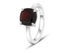 Beneto Exclusive Slušivý stříbrný prsten s granátem GRAAGG3 52 mm