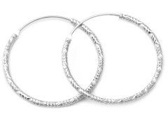 Beneto Luxusní kruhové stříbrné náušnice AGUC644/N 1,4 cm
