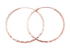 Beneto Módní pozlacené kruhové náušnice ze stříbra AGUC2439/SCS-ROSE 3 cm