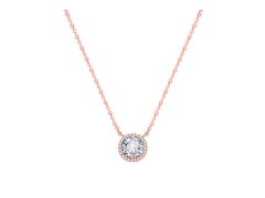 Beneto Růžově pozlacený stříbrný náhrdelník s krystaly AGS1135/47-ROSE
