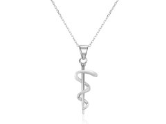 Beneto Stříbrný náhrdelník s přívěskem Aeskulapova hůl AGS1152/47 (řetízek, přívěsek)