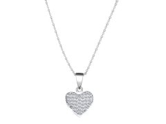 Beneto Stříbrný náhrdelník se srdcem AGS1131/47 (řetízek, přívěsek)