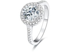 Beneto Stříbrný prsten s krystaly AGG193 50 mm